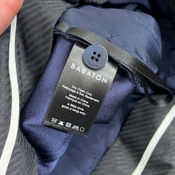 Aritzia Babaton Navy Blue Quillian Front Tie Wide Leg Trouser Pant - Picture 8 of 11